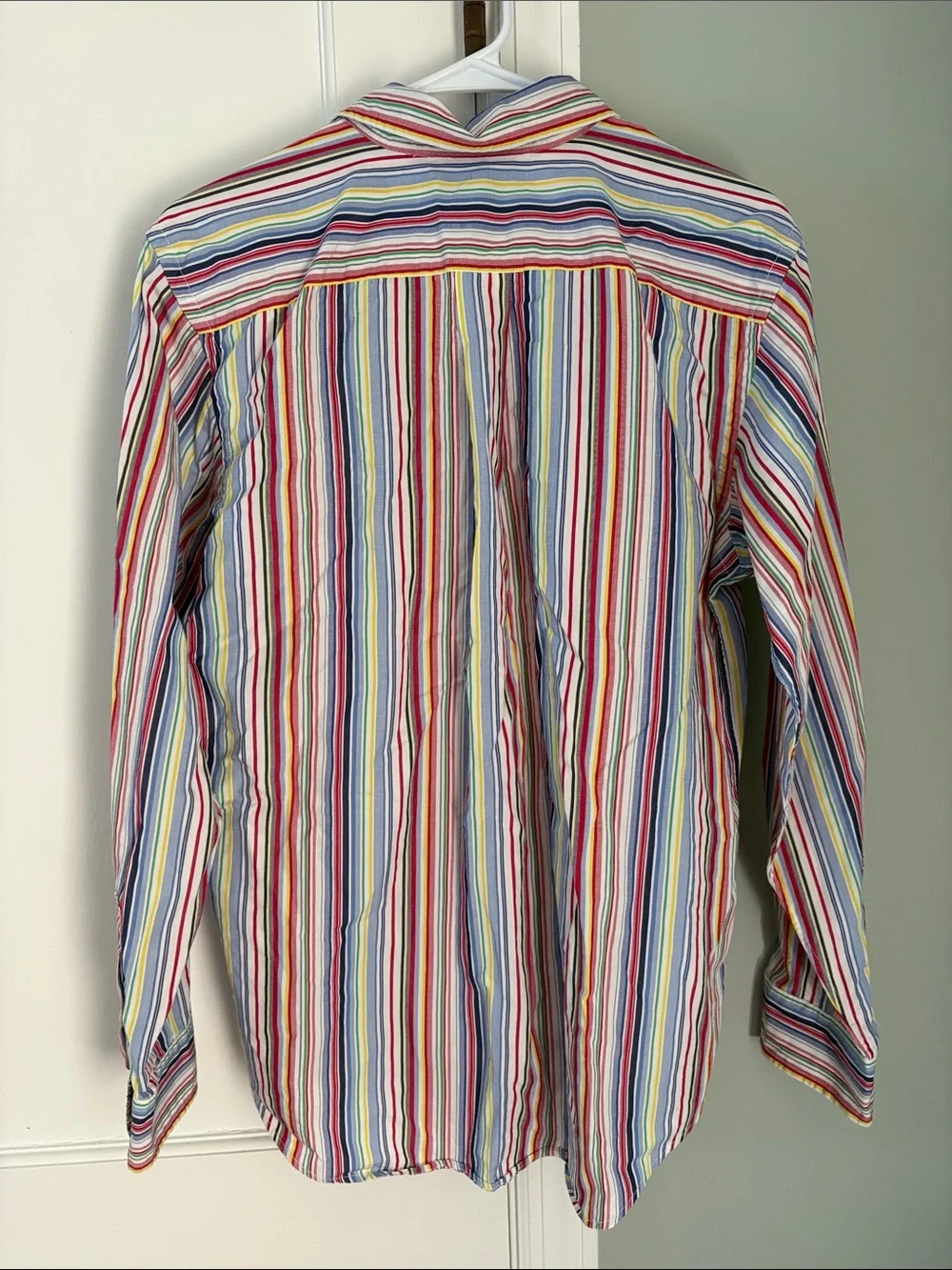 Ralph Lauren Boys 18-20 Multicolor Vertical Stripe Button-Down Cotton Shirt